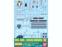 1/100 GD-58 MG Zaku Cannon Decals