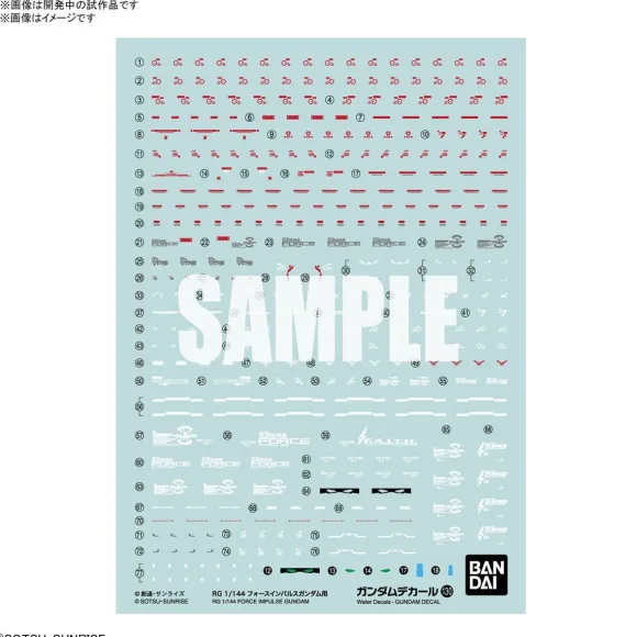 1/144 Gundam Decal No.130 for RG Force Impulse Gundam