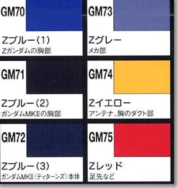Gundam Marker Z Gundam Basic Set (6pcs)