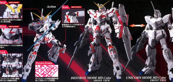 1/100 MG Unicorn Gundam HD Color + MS Cage