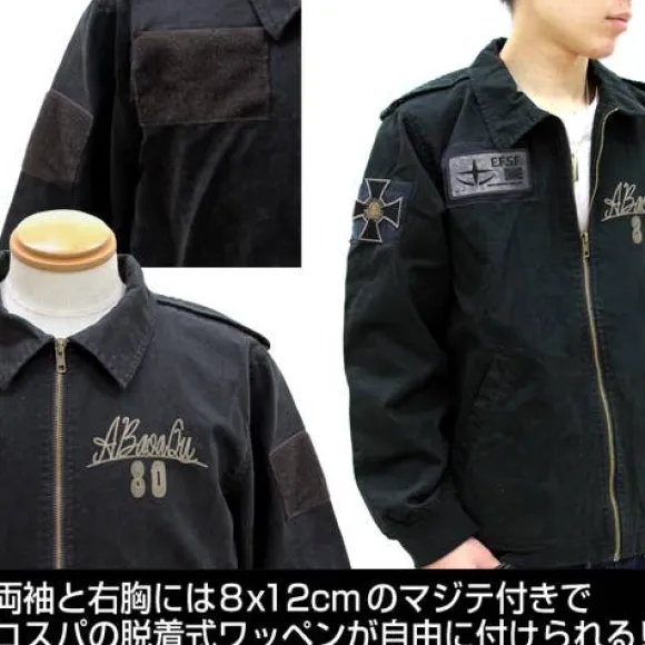 Mobile Suit Gundam: A Baoa Qu Embroidery Tour Jacket: Black-L