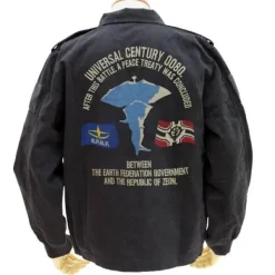 Mobile Suit Gundam: A Baoa Qu Embroidery Tour Jacket: Black-L