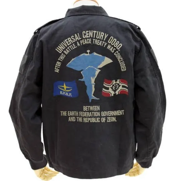 Mobile Suit Gundam: A Baoa Qu Embroidery Tour Jacket: Black-L
