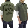 Mobile Suit Gundam Assault Mobile Army Emblem Based Work Shirt : Moss-XL