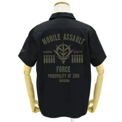 Mobile Suit Gundam Assault Mobile Army Emblem Based Work Shirt : Black-L