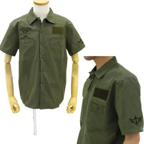 Mobile Suit Gundam Assault Mobile Army Emblem Based Work Shirt : Moss-L