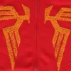 Mobile Suit Gundam: Char's Cloak Embroidery-Style Print Zip Parka: Red-S