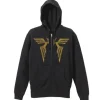 Mobile Suit Gundam: Char's Cloak Embroidery-Style Print Zip Parka: Black-L