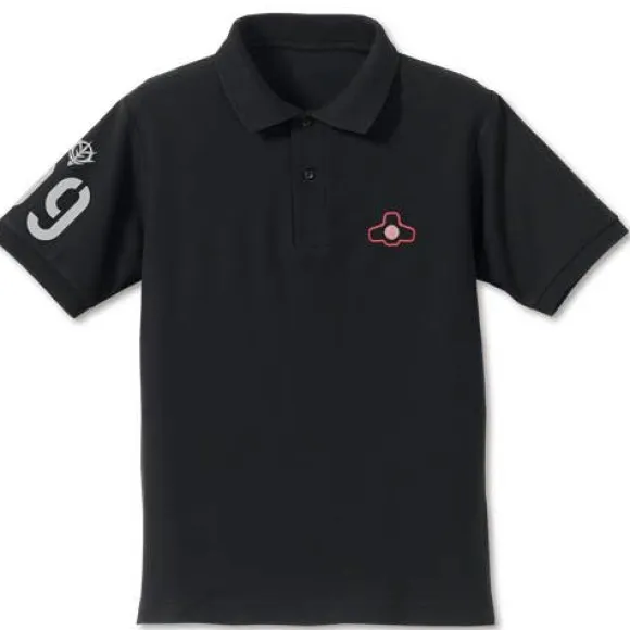 Mobile Suit Gundam Dom Mono-Eye Embroidered Polo Shirt Black-XL