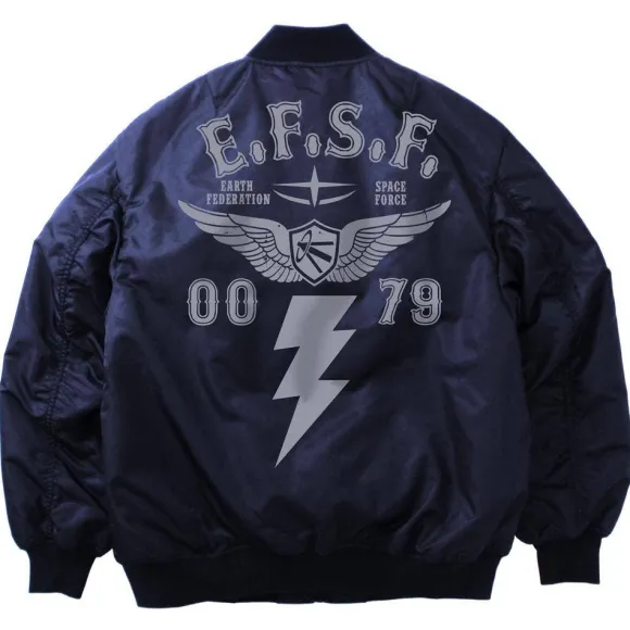 Mobile Suit Gundam: Earth Federation Space Force MA-1 Jacket Navy M