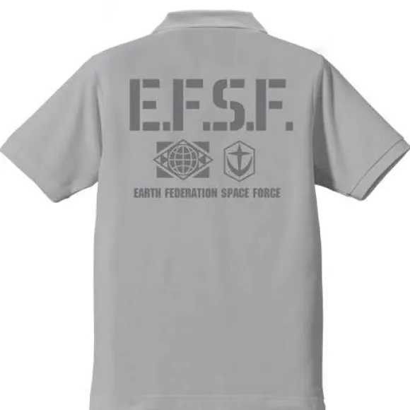 Mobile Suit Gundam Earth Federation Space Force Polo Shirt : OX Gray-M