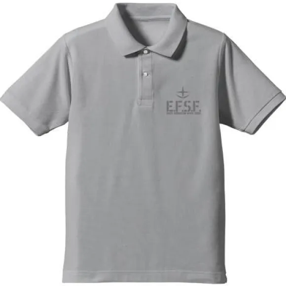 Mobile Suit Gundam Earth Federation Space Force Polo Shirt : OX Gray-M