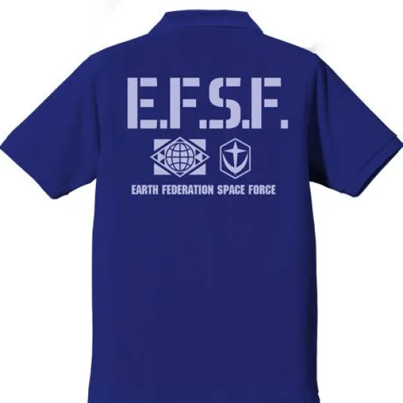 Mobile Suit Gundam: Earth Federation Space Force Polo Shirt / Cobalt Blue-M