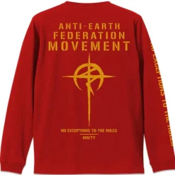Mobile Suit Gundam: Hathaway's Flash: Mafty Sleeve Rib Long Sleeve T-shirt Red XL