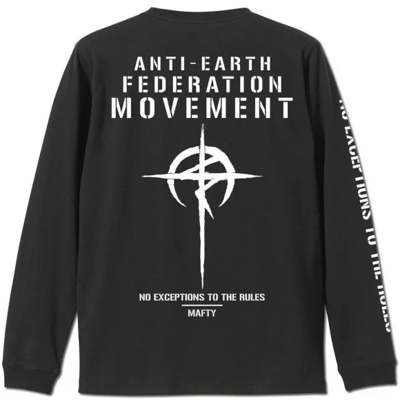 Mobile Suit Gundam: Hathaway's Flash: Mafty Sleeve Rib Long Sleeve T-shirt Black M