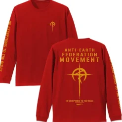 Mobile Suit Gundam: Hathaway's Flash: Mafty Sleeve Rib Long Sleeve T-shirt Red S