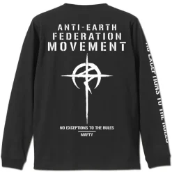 Mobile Suit Gundam: Hathaway's Flash: Mafty Sleeve Rib Long Sleeve T-shirt Black S