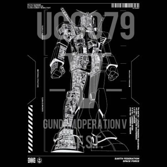Mobile Suit Gundam: Operation V RX-78-2 Gundam T-Shirt / Black-XL