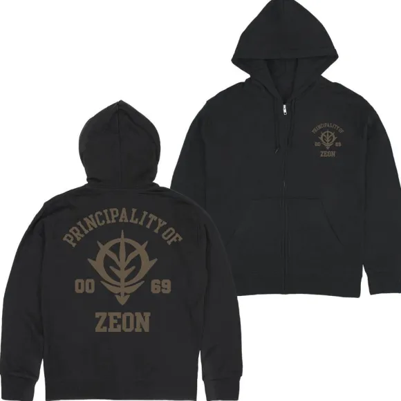 Mobile Suit Gundam: Principality Of Zeon Zip Hoodie Ver2.0 / Black-XXL