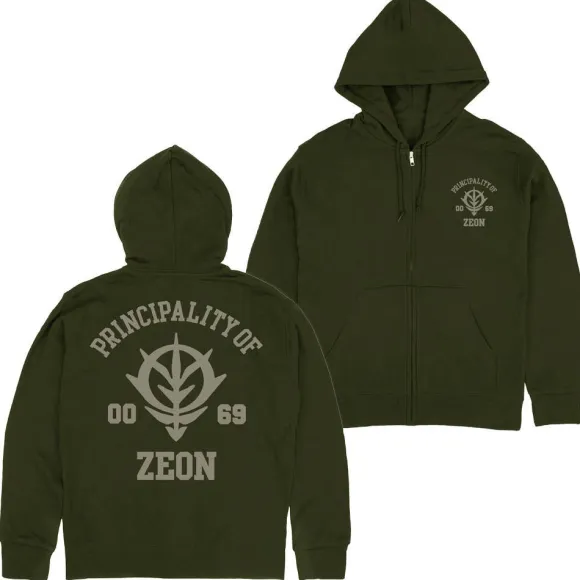 Mobile Suit Gundam: Principality Of Zeon Zip Hoodie Ver2.0 / Moss-XXL