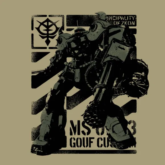 Mobile Suit Gundam: Requiem for Revenge: Midnighters Gouf Custom T-Shirt / SAND KHAKI-S