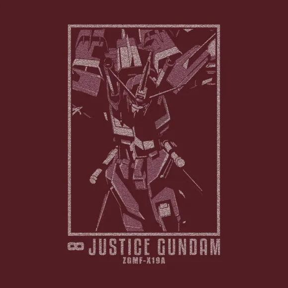 Mobile Suit Gundam Seed Destiny: Infinite Justice Gundam T-Shirt / Burgundy-S
