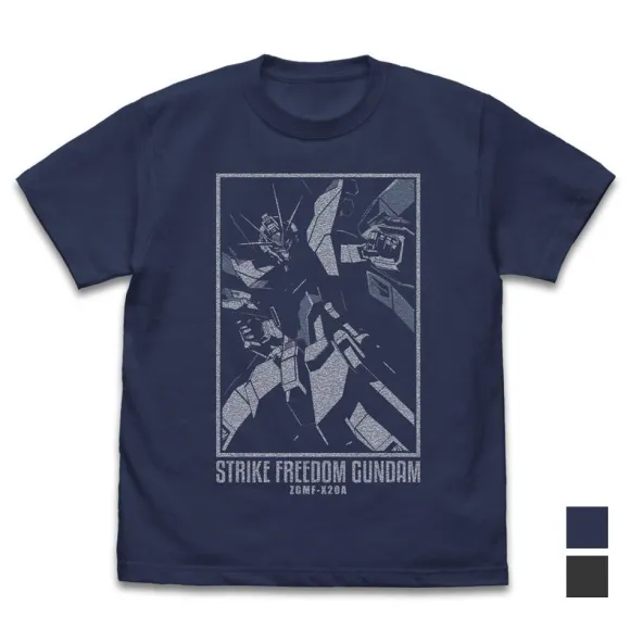 Mobile Suit Gundam Seed Destiny: Strike Freedom Gundam T-Shirt / Indigo-L