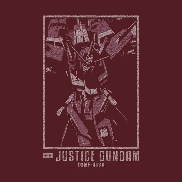 Mobile Suit Gundam SEED DESTINY: Infinite Justice Gundam T-shirt Burgundy S