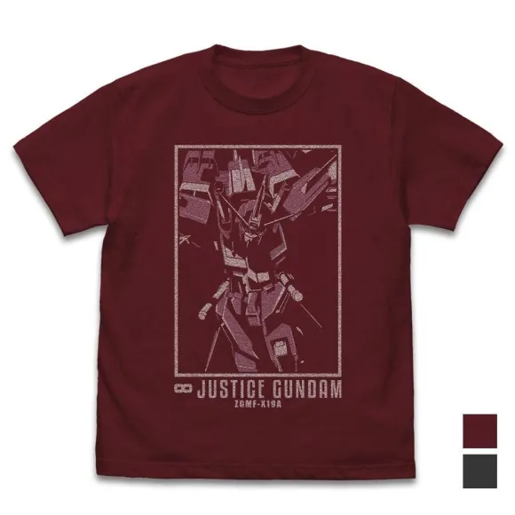Mobile Suit Gundam SEED DESTINY: Infinite Justice Gundam T-shirt Burgundy S