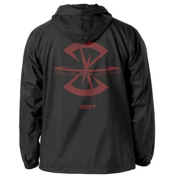 Mobile Suit Gundam SEED: Z.A.F.T Hooded Windbreaker / Black x Red - XL