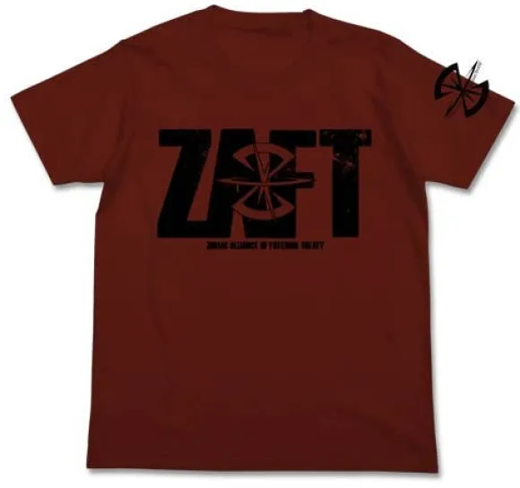 Mobile Suit Gundam SEED: Z.A.F.T Logo T-shirt / Burgundy - L