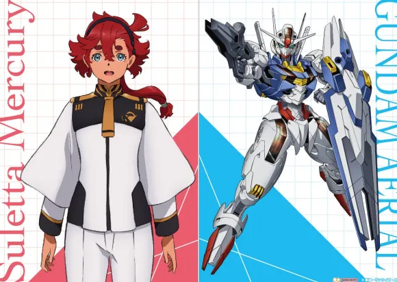 Mobile Suit Gundam The Witch From Mercury B5 Underlay Suletta & Gundam Aerial