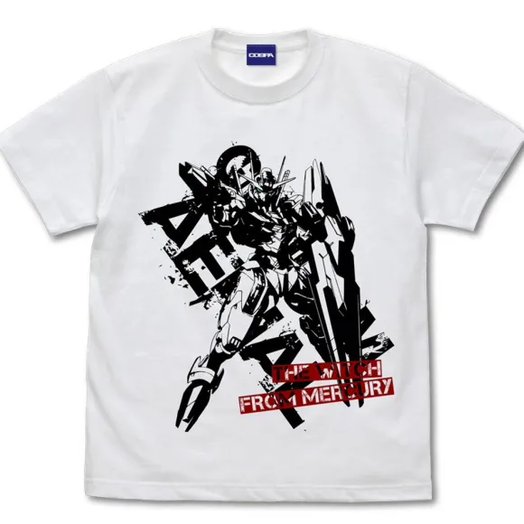 Mobile Suit Gundam The Witch From Mercury: Gundam Aerial T-shirt WHITE M