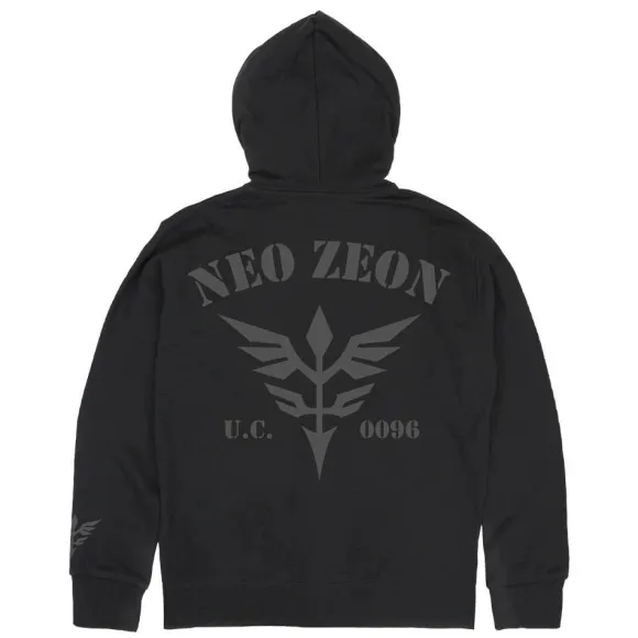 Mobile Suit Gundam Uc (Unicorn): Neo Zeon U.C.0096 Zip Hoodie / Black-L