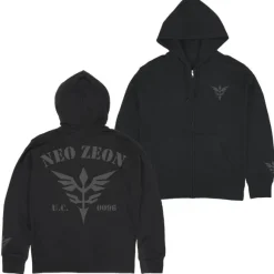 Mobile Suit Gundam Uc (Unicorn): Neo Zeon U.C.0096 Zip Hoodie / Black-XXL