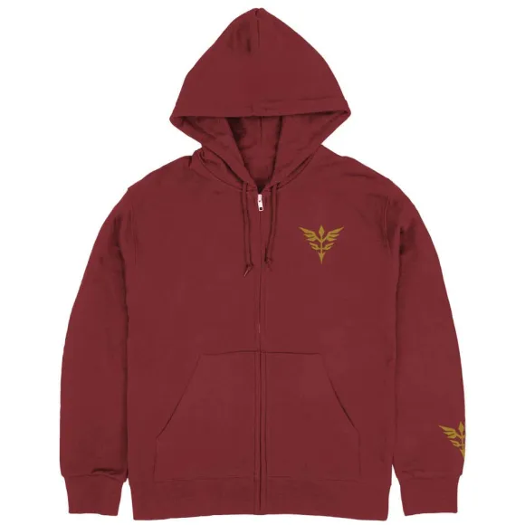 Mobile Suit Gundam Uc (Unicorn): Neo Zeon U.C.0096 Zip Hoodie / Burgundy-M
