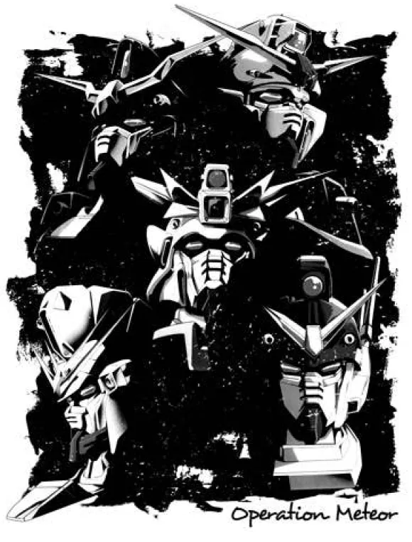 Mobile Suit Gundam Wing Operation Meteor MS T-shirt White XL