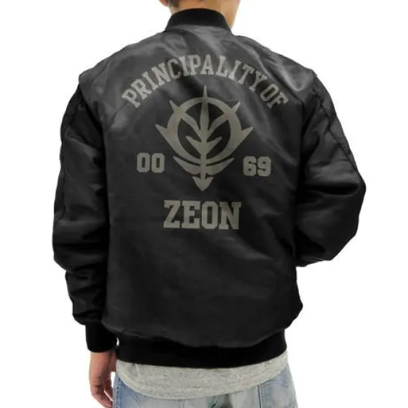 Mobile Suit Gundam: Zeon Army MA-1 Jacket: Black - L