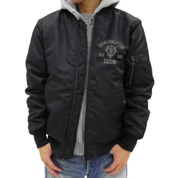 Mobile Suit Gundam: Zeon Army MA-1 Jacket: Black - L