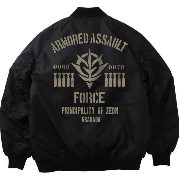 Mobile Suit Gundam: Zeon Assault Mobile Army MA-1 Jacket Black L