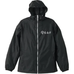 Mobile Suit Gundam: Zeon E.A.F. Hooded Windbreaker / Black x White - XL