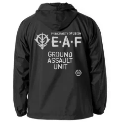 Mobile Suit Gundam: Zeon E.A.F. Hooded Windbreaker / Black x White - L