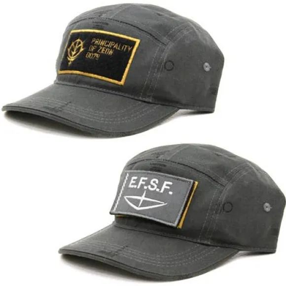 Mobile Suit Gundam Zeon Embroidery Cap Earth Federation Capturing Type Charcoal