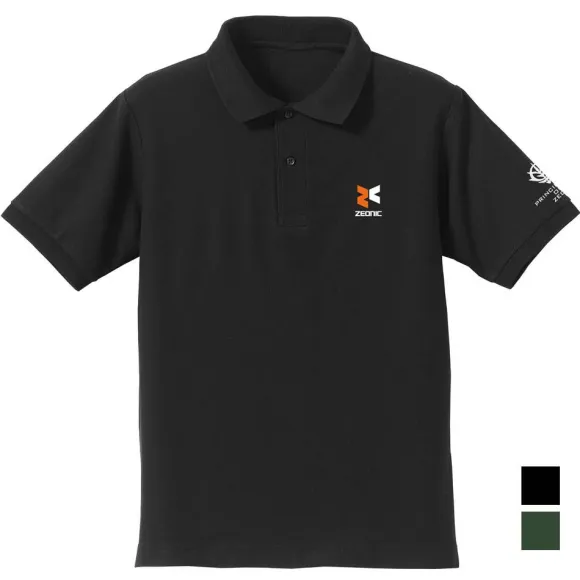 Mobile Suit Gundam: Zeonic Embroidered Polo Shirt / Black-Xl