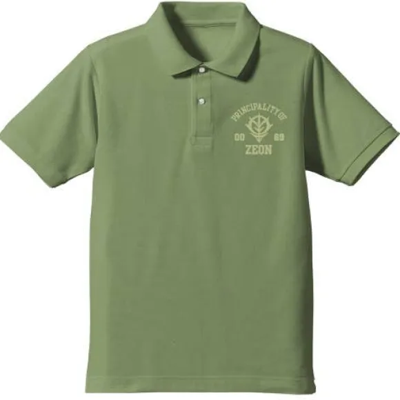 Mobile Suit Gundam Zeon Polo Shirt : Green Tea-M