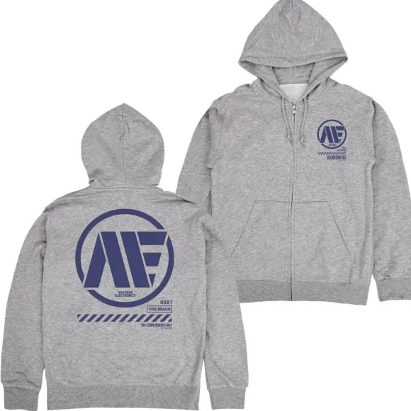 Mobile Suit Z Gundam: Anaheim Electronics Zip Hoodie / Mix Gray-XL
