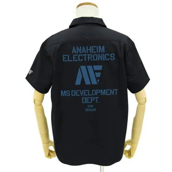 Mobile Suit Z Gundam Anaheim Logo Patch-Based Work Shirt : Black-M