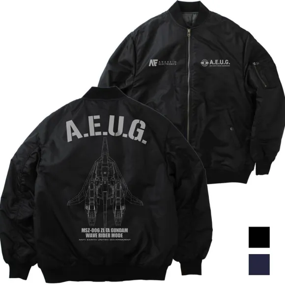 Mobile Suit Z Gundam: Original Waverider Ma-1 Jacket / Black-M