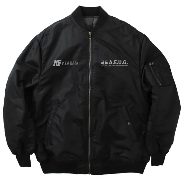 Mobile Suit Z Gundam: Original Waverider Ma-1 Jacket / Black-Xl