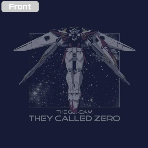 New Mobile Report Gundam Wing: Wing Gundam Zero Flight T-Shirt / Navy-XL